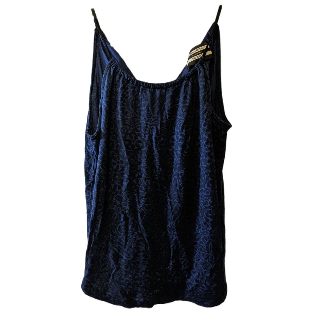 Banana Republic Dark Blue Paisley Tank Top Sleeveless Blouse Boho Soft Spring S